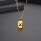 Letter Pendant Square Chain — Gold