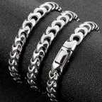 9MM Wide Curb Chain Man Necklace Polished Stainless Steel 50/60/70CM Long Men's Keel Chains Necklaces Choker Items