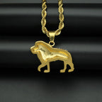Iced Out Lion Pendant Necklace — Rhinestone, Gold & Silver, 70cm