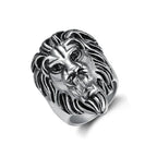 Hip Hop Gold Color Lion Head Ring Stainless Steel Big Large Animal Lion Finger Rings For Men Boys Punk Rapper Jewelry