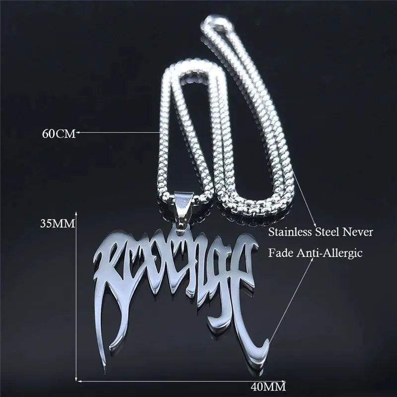 Spiked Choker Silver Pendant Necklace — Stainless Steel