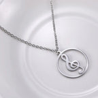 Music Necklace Treble Clef Note Chain Musical Symbol Staff Notation Gift For Woman Men Stainless Steel Pendant Jewelry