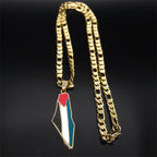Israel-Palestine Map Pendant Necklace — Gold-Tone
