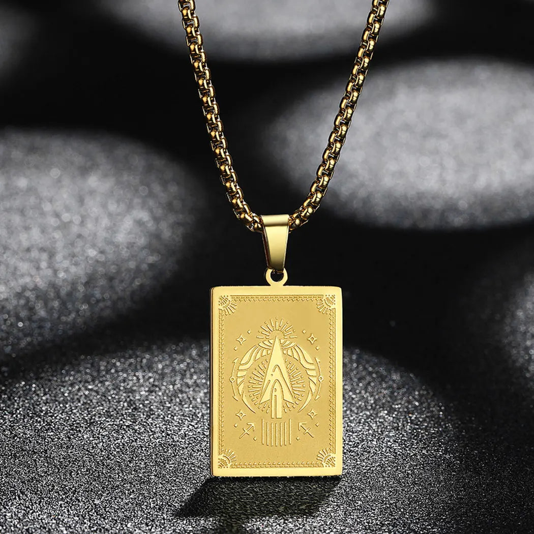 Zodiac Sign Capricorn Pendant Necklace for Women Men 12 Constellation Jewelry Choker Charm Chain Birthday Gift Female Collar