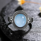 Sterling Silver 925 Vintage Rings Oval 8X10mm Rings Black Onyx Natural Fine Jewelry For Men Women Rhodochrosite Rings