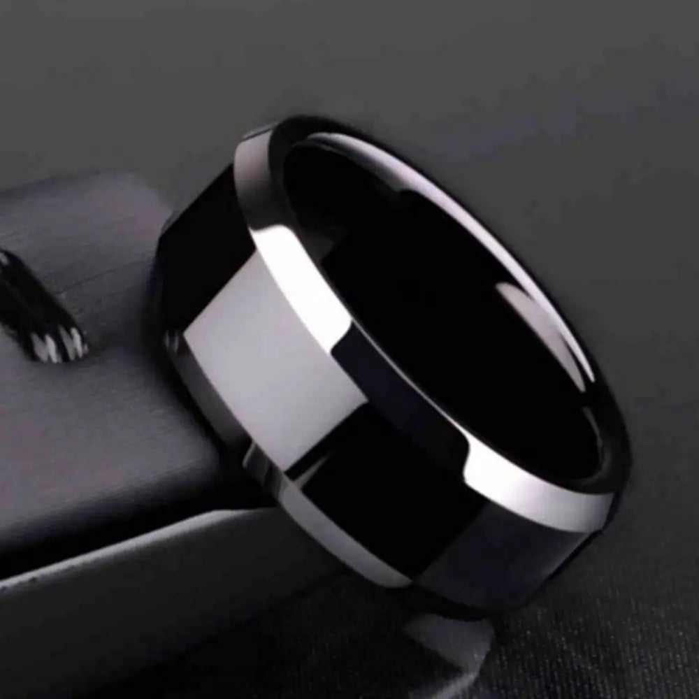 New Fashion Charm Jewelry Ring for Men Women Stainless Steel Black Rings Wedding Engagement Band Quality Matte Male