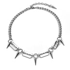 Punk Razor Spike Stainless Steel Pendant Necklace