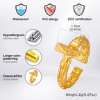 Fashion Vintage Jesus Cross Rings for Men, Waterproof Stainless Steel Adjustable Open Rings, Religious Party Jewelry Gift