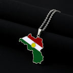 Kurdistan Map Pendant Necklace — Stainless Steel