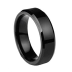 Minimalist Men 8mm Smooth Band Ring — Black-Tone