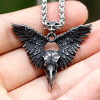 Viking Raven Stainless Steel Pendant Necklace