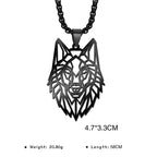 My Shape Lion King Crown Pendent Necklaces for Men Boys Stainless Steel Punk Animal Wolf Charms Choker Chains Hip Hop