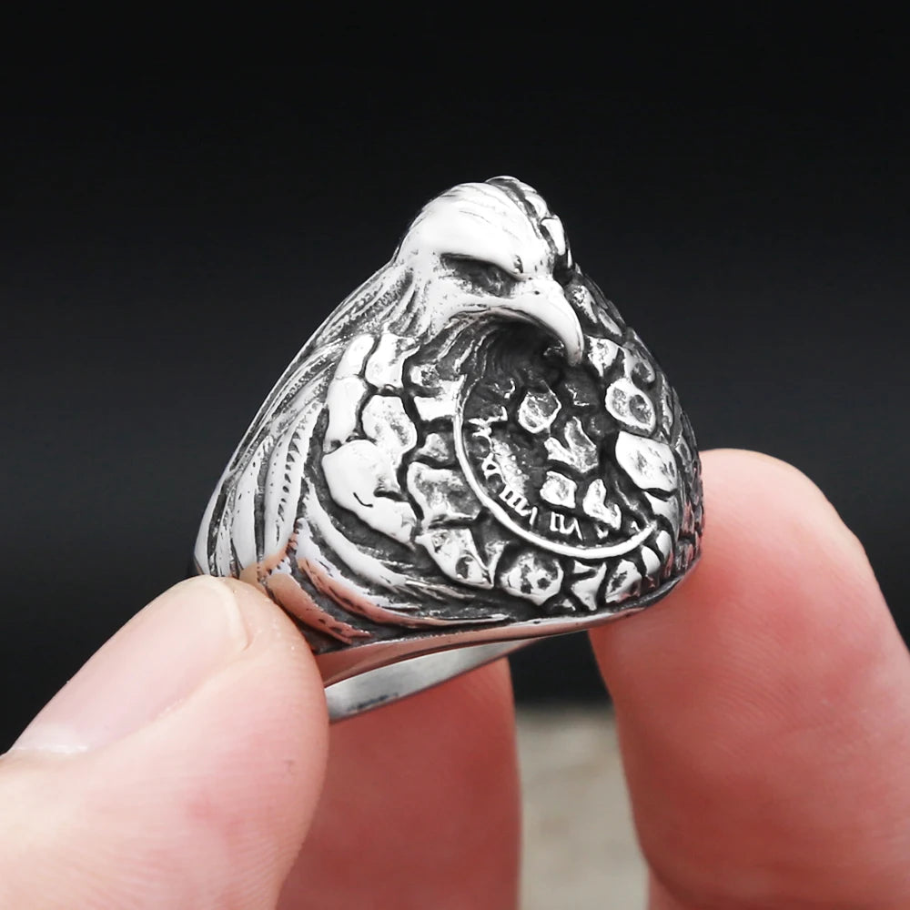 Viking Eagle Punk Biker Ring — Stainless Steel