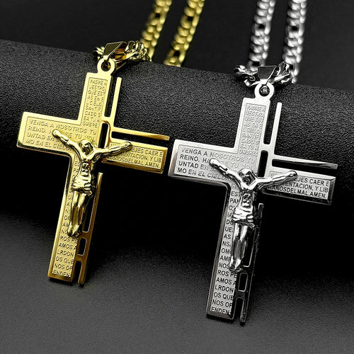 Cross Figaro Gold Pendant Necklace — 316L Steel