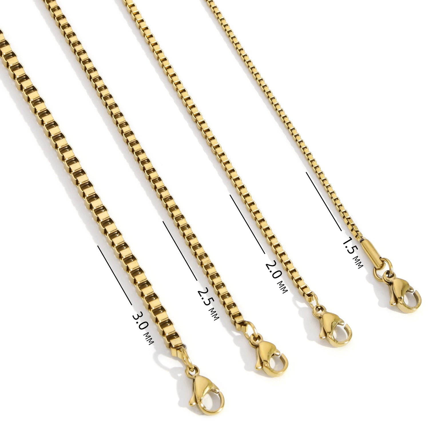 Box Chain Necklace — Stainless Steel 3mm
