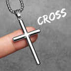 Cross Pendant Necklace Stainless Steel Simple