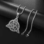 Celtic Witch Knot Pendant Necklace — Steel