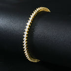 Hip Hop Iced Out Cubic Zircon 3mm Tennis Bracelet And Necklace Set Women Men Link Chain Jewelry Gold 5A CZ Silver