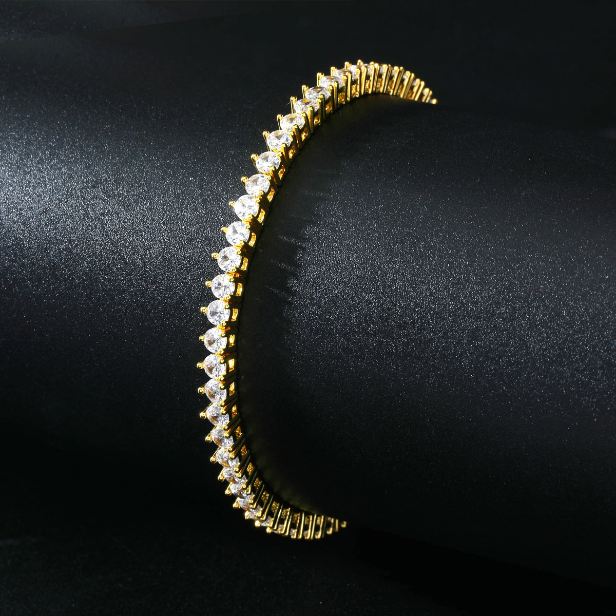 Hip Hop Iced Out Cubic Zircon 3mm Tennis Bracelet And Necklace Set Women Men Link Chain Jewelry Gold 5A CZ Silver