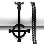 Cross Ghost Band Chain Necklace — Stainless Steel