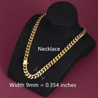 Pack of 1, Stainless Steel Miami Plated 18k Cuban Chain, Hip Hop Style, Unisex Accessories, Waterproof Necklace.