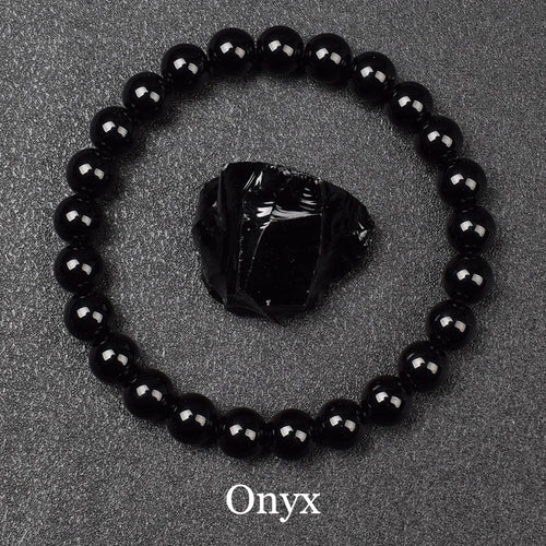 Black Onyx Beaded Bracelet 8MM