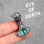 Evil Eye Skull Gothic Punk Men Necklaces Pendants Chain for Boyfriend Male Stainless Steel Jewelry Creativity Gift