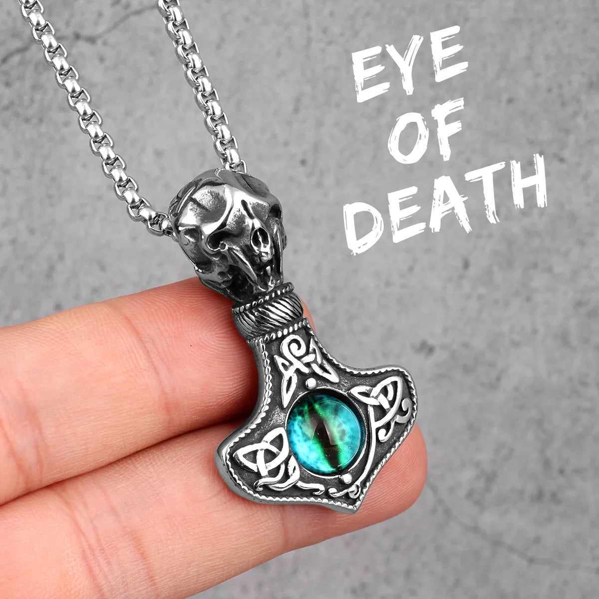 Evil Eye Skull Gothic Punk Men Necklaces Pendants Chain for Boyfriend Male Stainless Steel Jewelry Creativity Gift