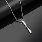Silver Minimal Spiral Pendant Necklace Stainless
