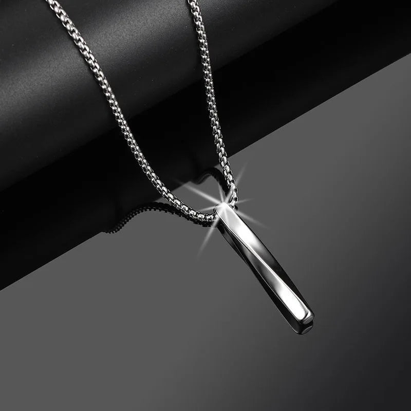 Silver Minimal Spiral Pendant Necklace Stainless