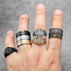 Illuminati Eye Spinner Ring — Stainless Steel