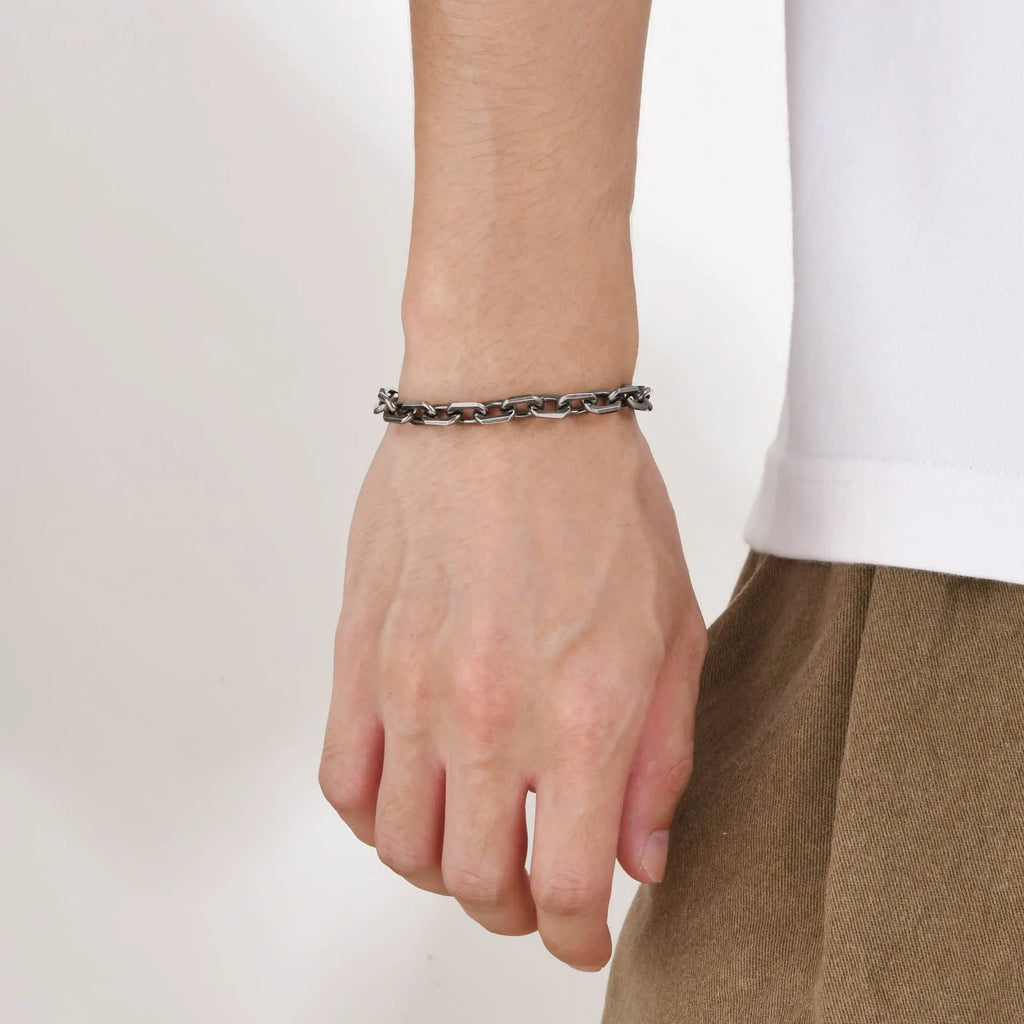 Rolo Link Chain Bracelet — Stainless Steel