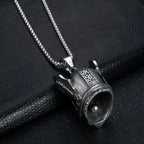 Norse Gods Odin Celtic Knot Motorcycle Bell Necklace Men's Punk Riding Rock Lucky Exorcism Amulet Jewelry