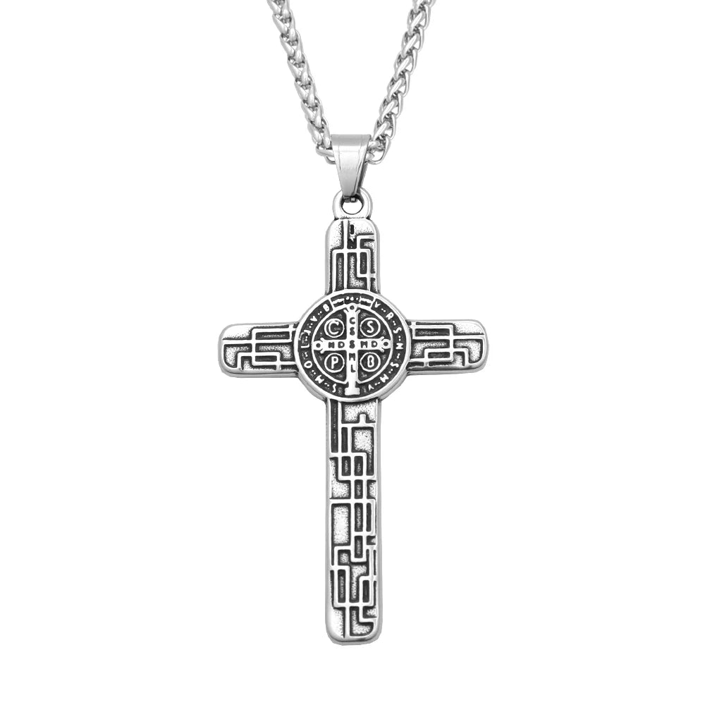 Vintage Jesus Cross Pendant — 316L Stainless Steel