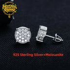 Iced Out Stud Earrings — 925 Silver