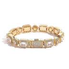 Tennis Bracelet Stainless Steel 10MM T-Square Iced