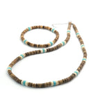 Coconut Wood Necklace Bracelet Set — Stainless Steel