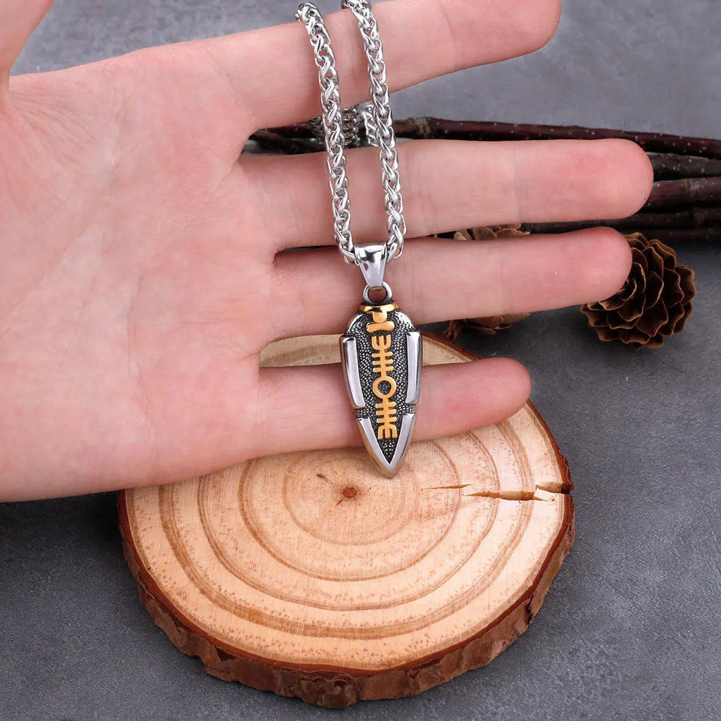 Gungnir Spear Valknut Norse Pendant Necklace — Stainless Steel