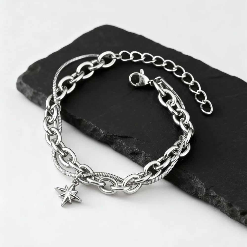 Star Chain Bracelet — Stainless Steel