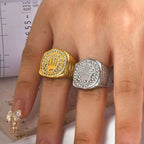 Crown & Shield Signet Ring — Gold Silver, Stainless Steel