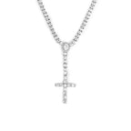 Iced Out Cross Pendant Tennis Chain Necklace — Copper Alloy