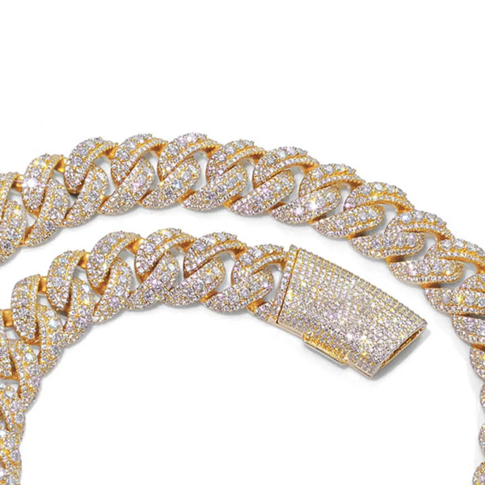 Iced Out Miami Cuban Chain 22mm — Rose Gold