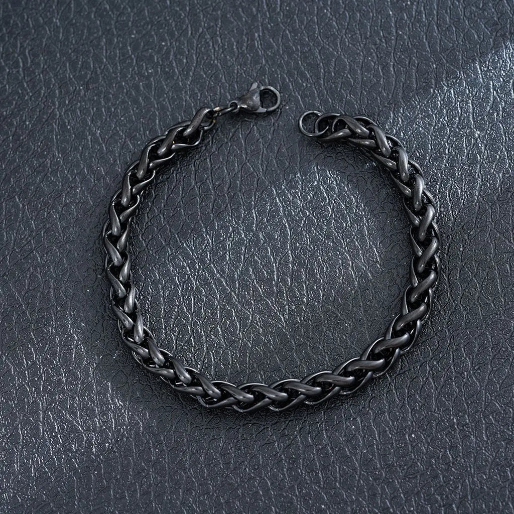 New Stylish Black Metal Chain Bracelets for Men Women Multiple Designs Punk Gothic 316L Stainless steel Jewelry Gift