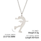 Ice Skater Charm Necklace — Stainless Steel