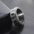 Stainless Steel Tai Chi Spinner Ring Statement
