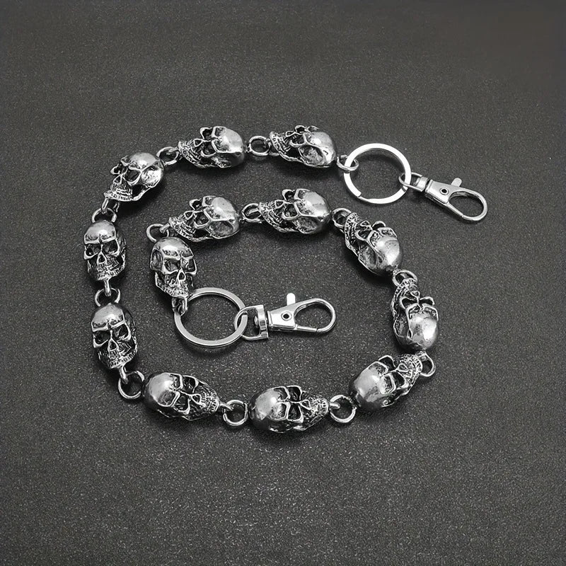 Gothic Skull Head Waist Chain — Gold-Tone Body Chain