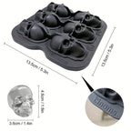 Skull Ice Ball Mold Silicone 3D Flexible Ice Cube Trays BPA Free Ice Trays For Freezer Horror Skull Head Cocktail Ice