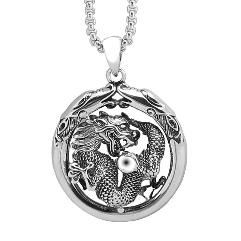 Dragon Zodiac Steel Pendant Chinese Style Retro