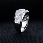 Iced Out Diamond Ring — Two-Tone Silver Gold