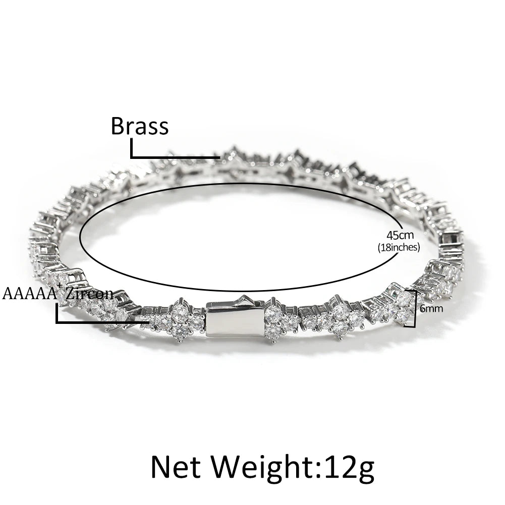 THE BLING KING Honeycomb Tennis Chain Necklace Prong Setting 5A Cubic Zirconia Choker HipHop Fashion Jewelry For Party